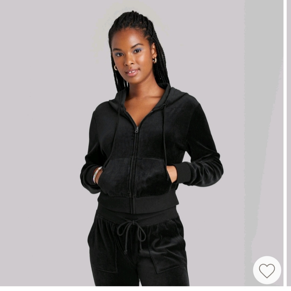 Women's Velour Zip-up Hoodie -Wild Fable size XS